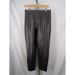 Old Navy Black Faux Leather Front Panel Leggings Size Large New